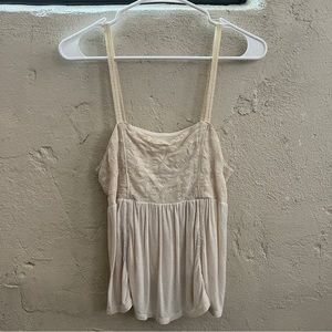 American Eagle Embroidered Babydoll Tank Top